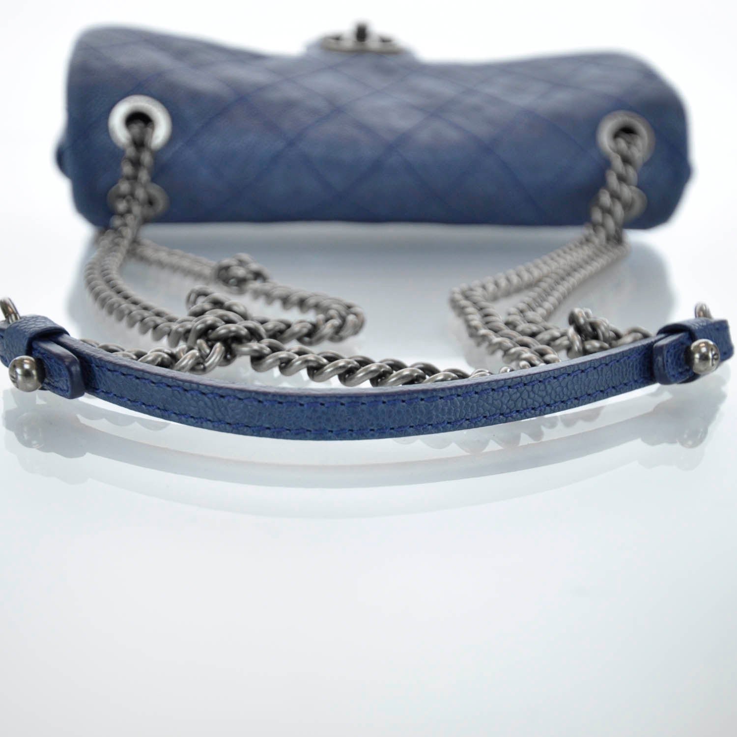 Chanel Caviar Quilted Medium Simply CC Flap Blue 5 of 12