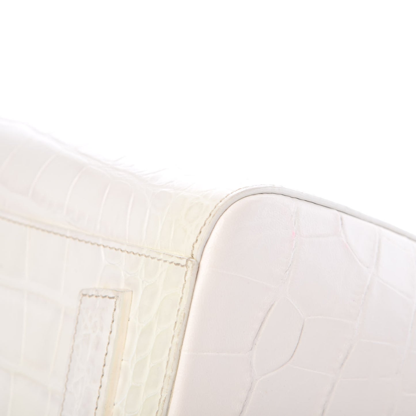 Calfskin Crocodile Embossed Small Antigona White