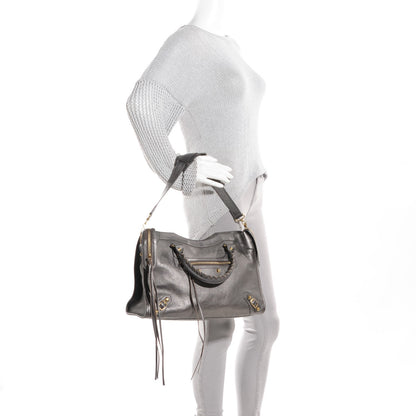 Balenciaga Pearlescent Goatskin Classic Gold Hardware City Bronze 8 of 15