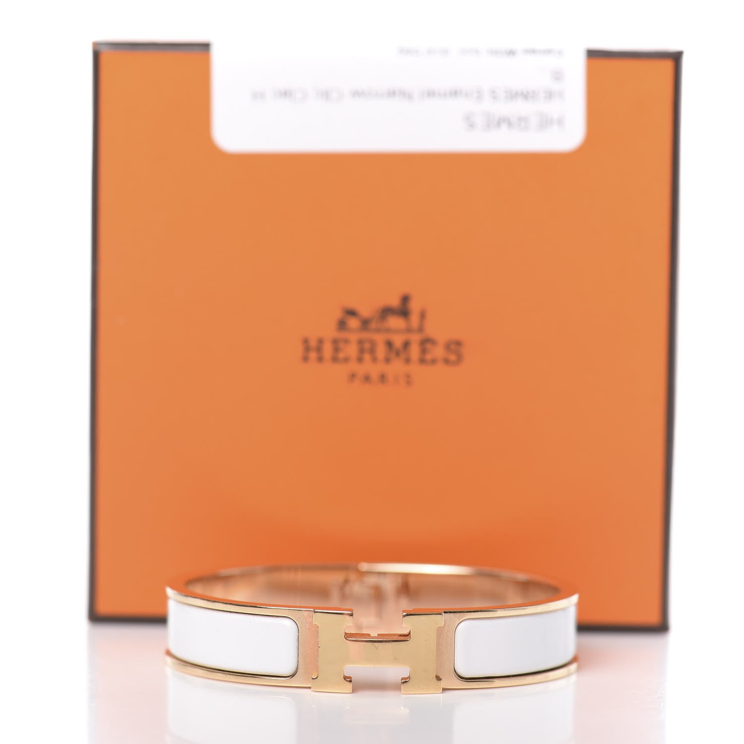 Hermes Enamel Narrow Clic Clac H Bracelet PM White 5 of 5