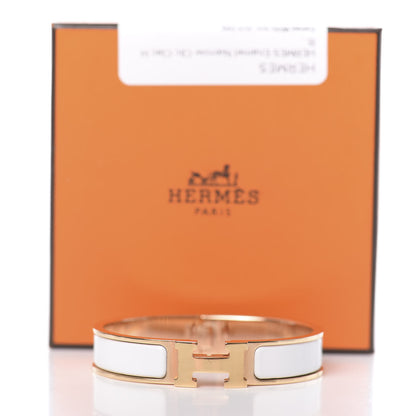 Hermes Enamel Narrow Clic Clac H Bracelet PM White 5 of 5