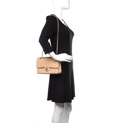 Chanel Caviar Quilted Medium Double Flap Beige 2 of 12