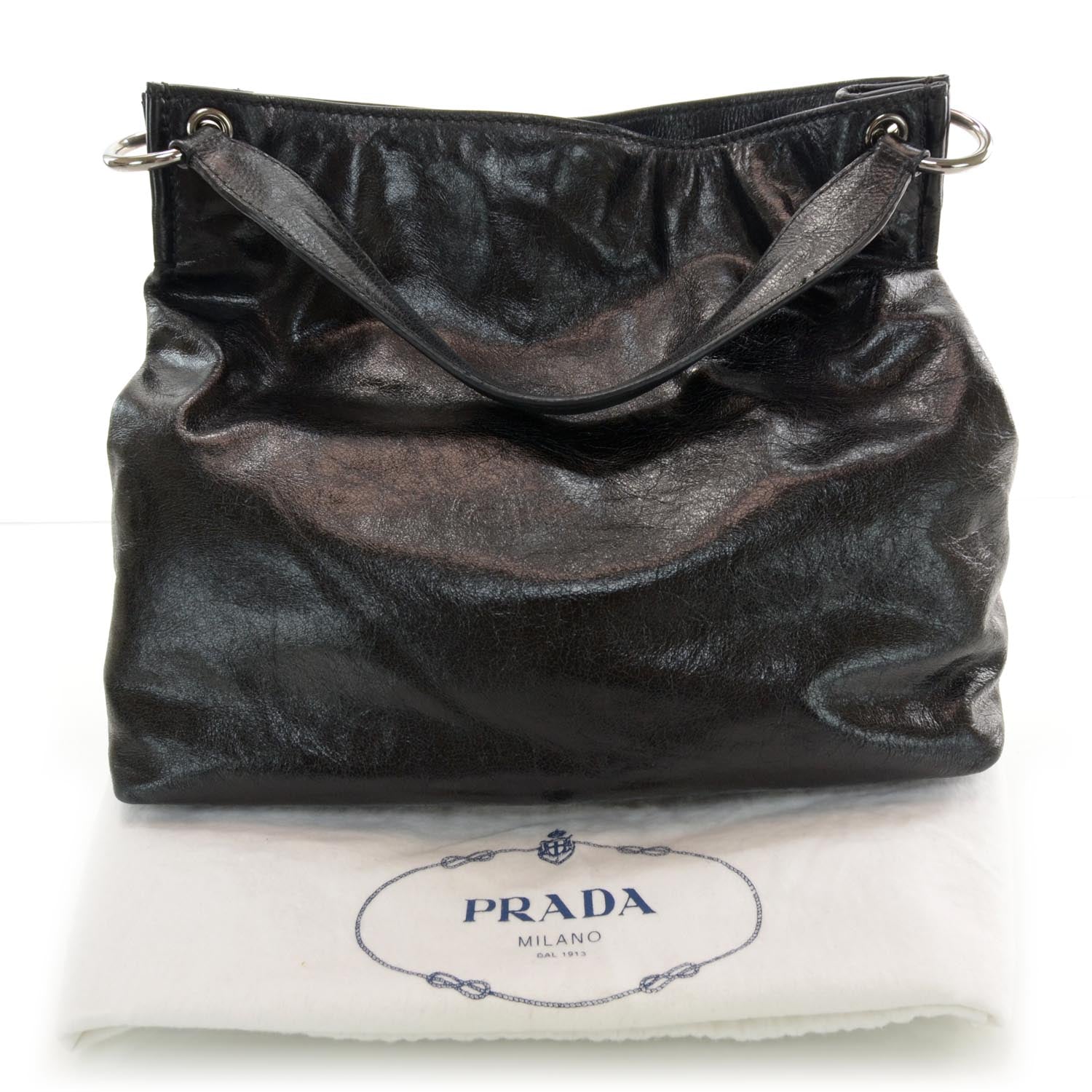 Prada Vitello Shine Hobo Black 3 of 8