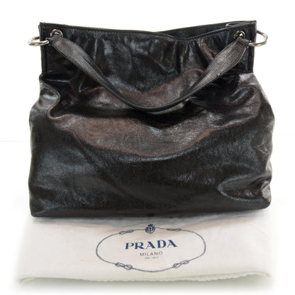 Prada Vitello Shine Hobo Black 3 of 8