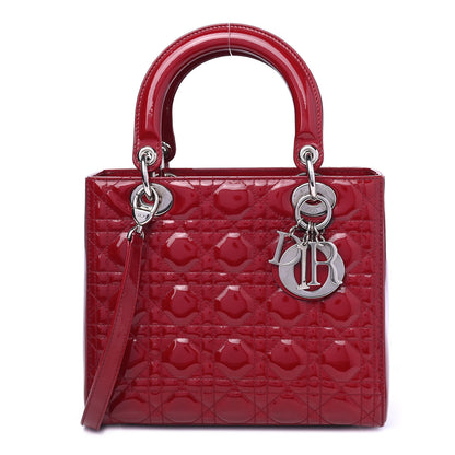 Christian Dior Patent Cannage Medium Lady Dior Red 1 of 7
