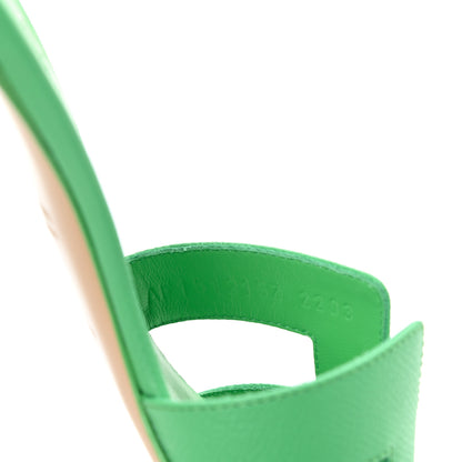 Hermes Epsom Oasis Sandals 37 Vert Pomme 7 of 10