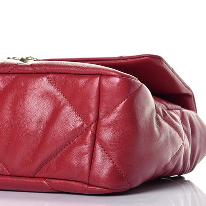 Chanel Lambskin Quilted Large Chanel 19 Flap Dark Pink 8 of 9