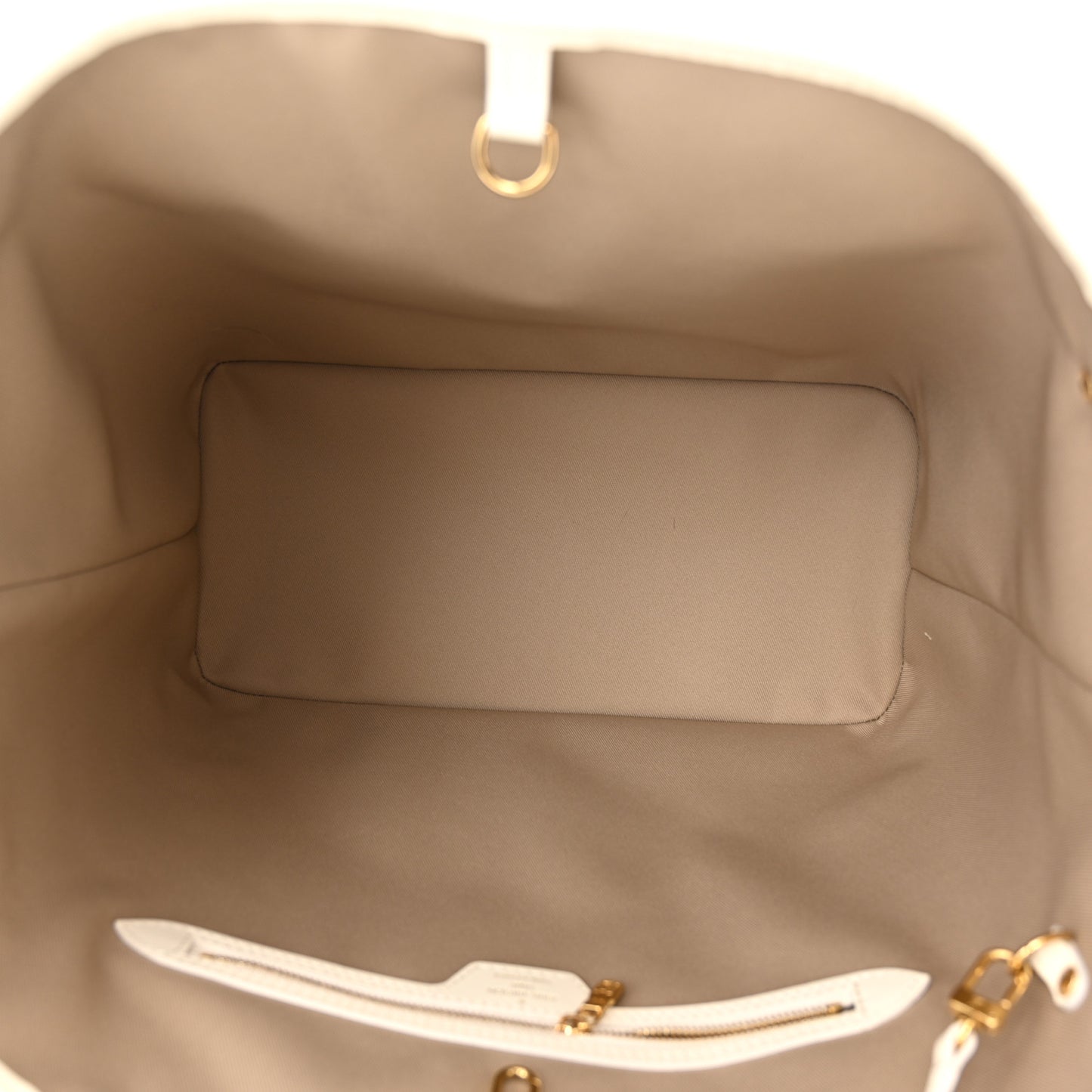 Cotton Monogram Embroidered Neverfull MM Beige White