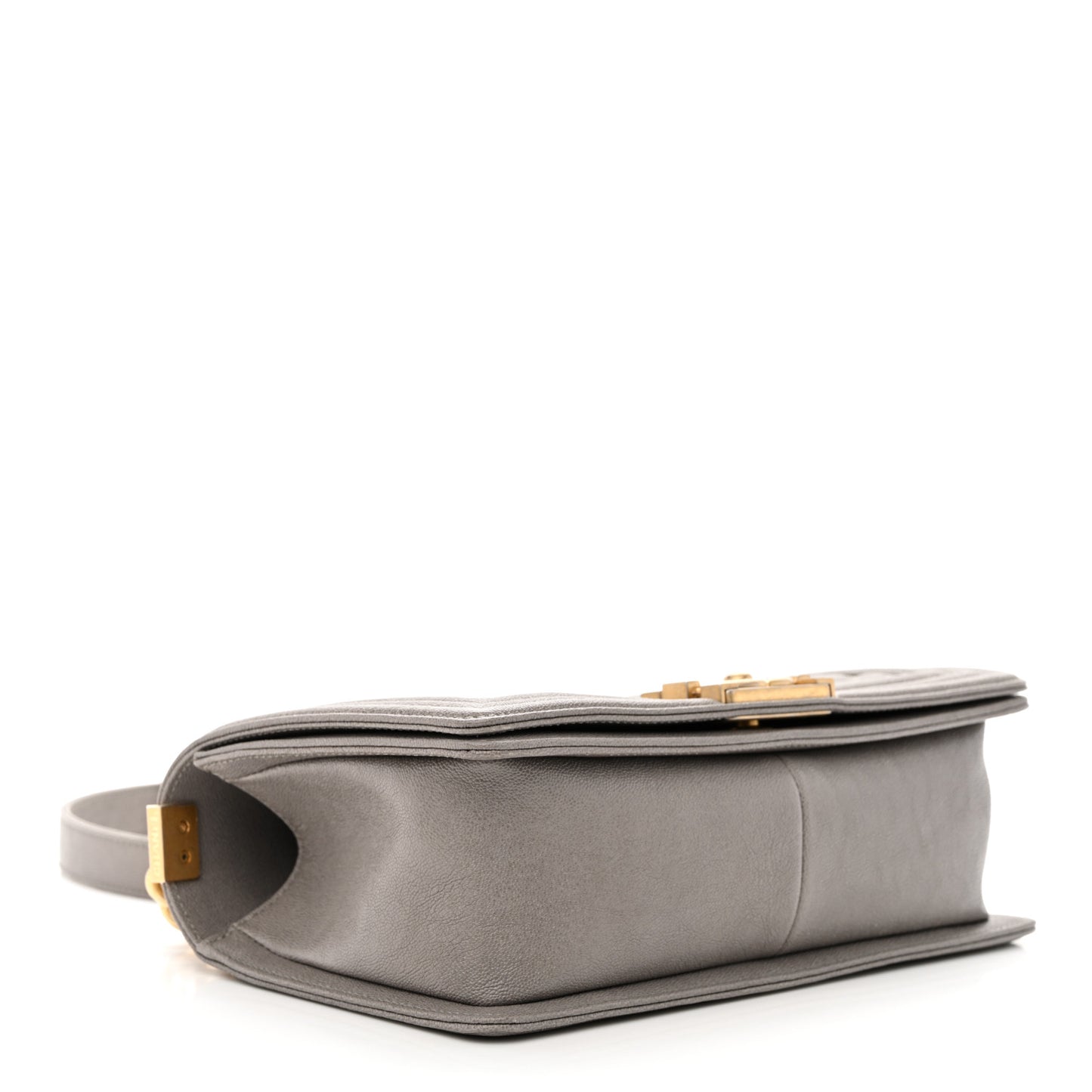 Caviar Quilted Medium Boy Flap Grey