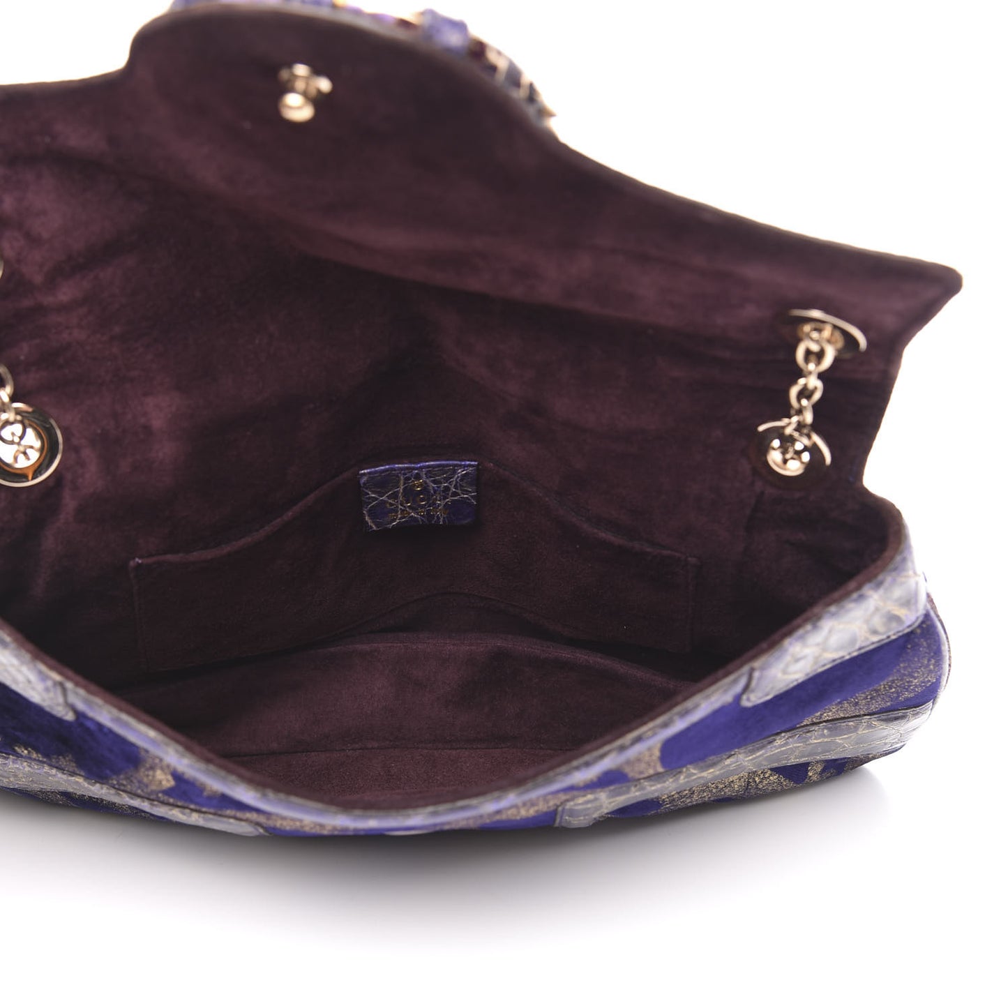 Velvet Alligator Tom Ford Jeweled Dragon Shoulder Bag Purple Gold