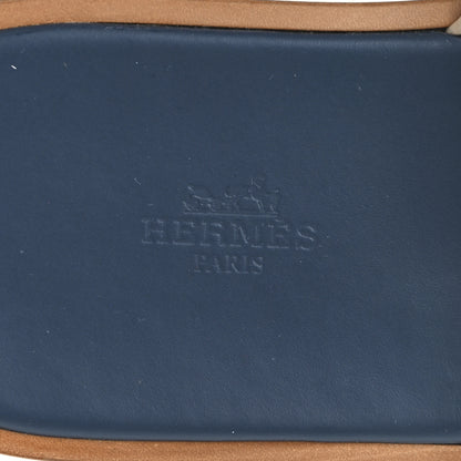 Hermes Epsom Mens Izmir Sandals 43 Blanc Gomme Bleu Celeste 9 of 9