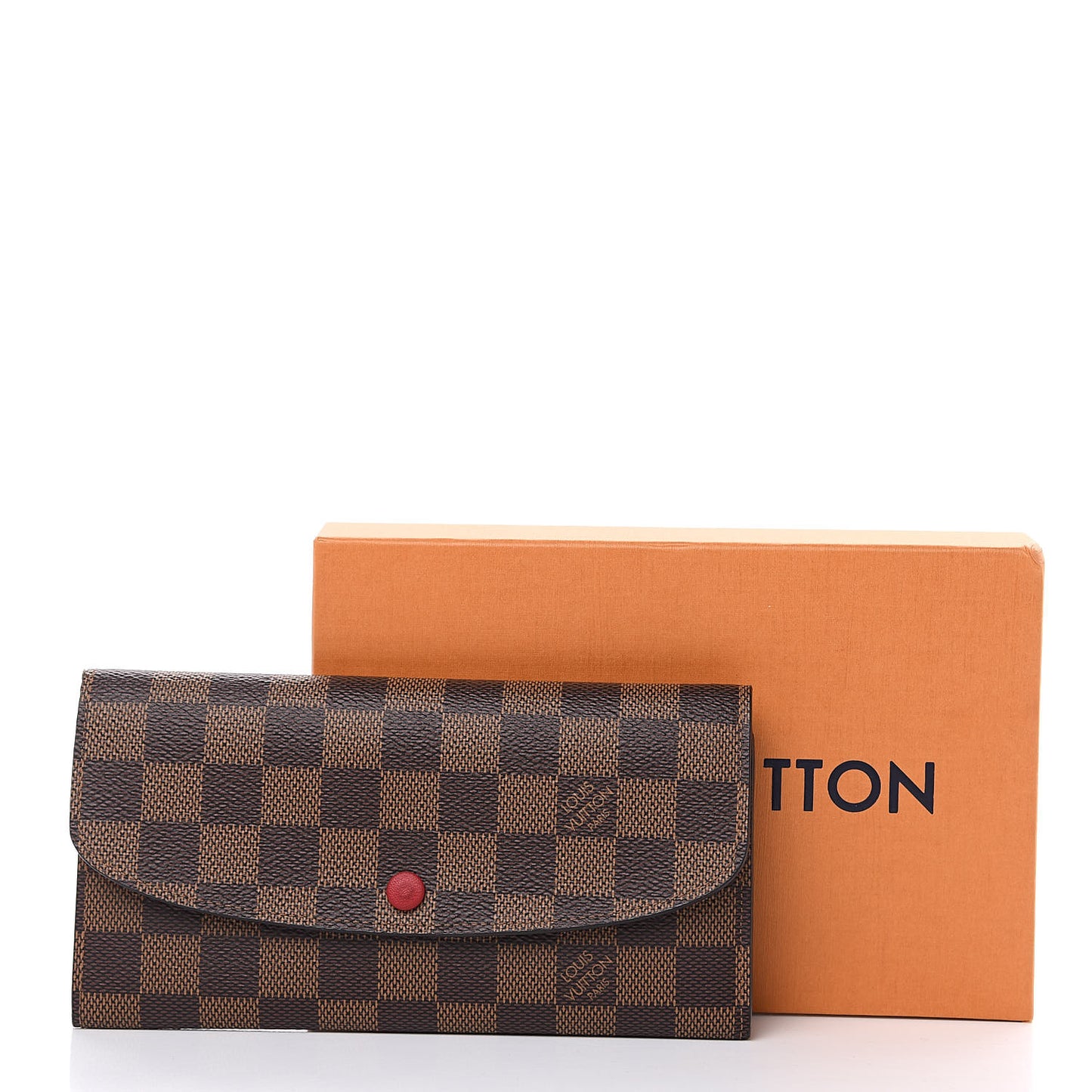 Damier Ebene Emilie Wallet Red