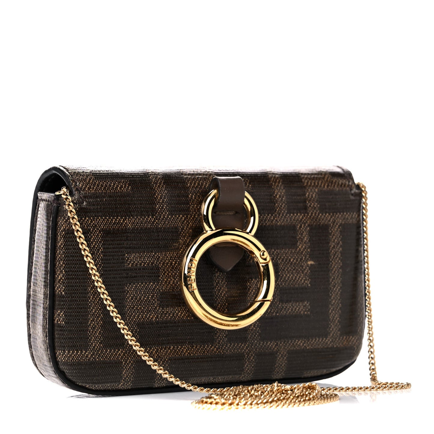 Glazed Fabric FF 1974 Nano Baguette Charm Mogano Panna