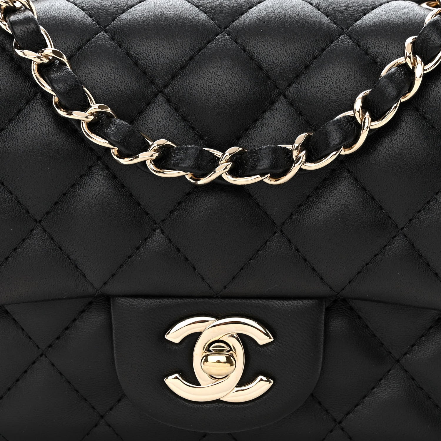 Chanel Lambskin Quilted Mini Square Flap Black 8 of 10