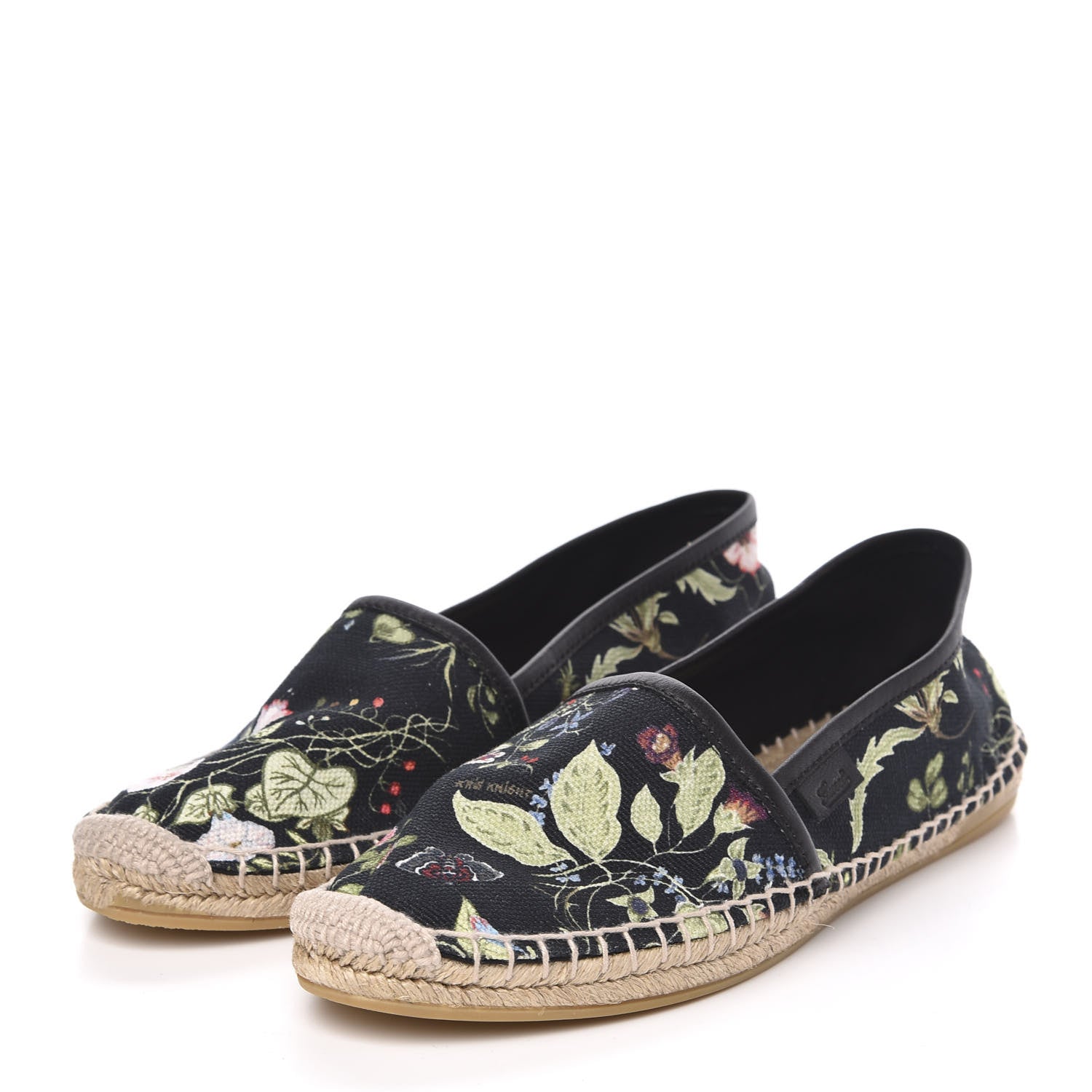 Gucci Canvas Flora Print Espadrilles 37.5 Black Multicolor 3 of 8