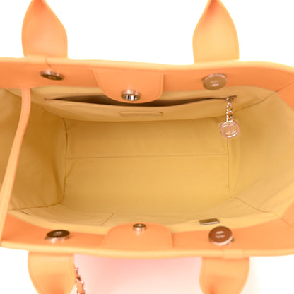 Chanel Shaded Calfskin Small Deauville Tote Orange Coral Pink 6 of 12