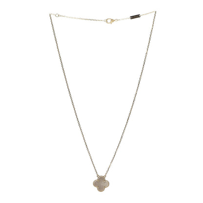 Van Cleef & Arpels 18K Yellow Gold Mother of Pearl Vintage Alhambra Pendant Necklace 3 of 8