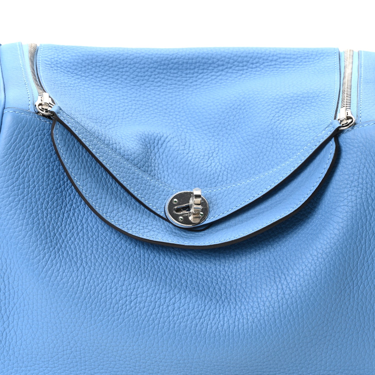 Hermes Taurillon Clemence Lindy 30 Bleu Paradis 8 of 10