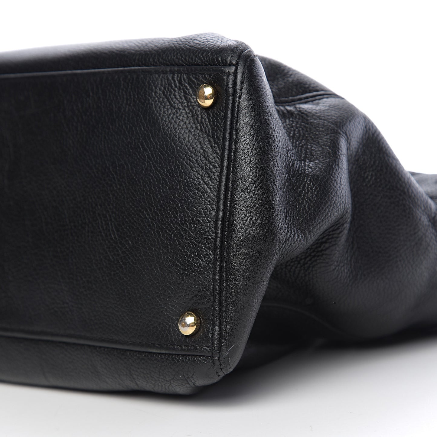 Calfskin Cerf Executive Shopper Tote Black