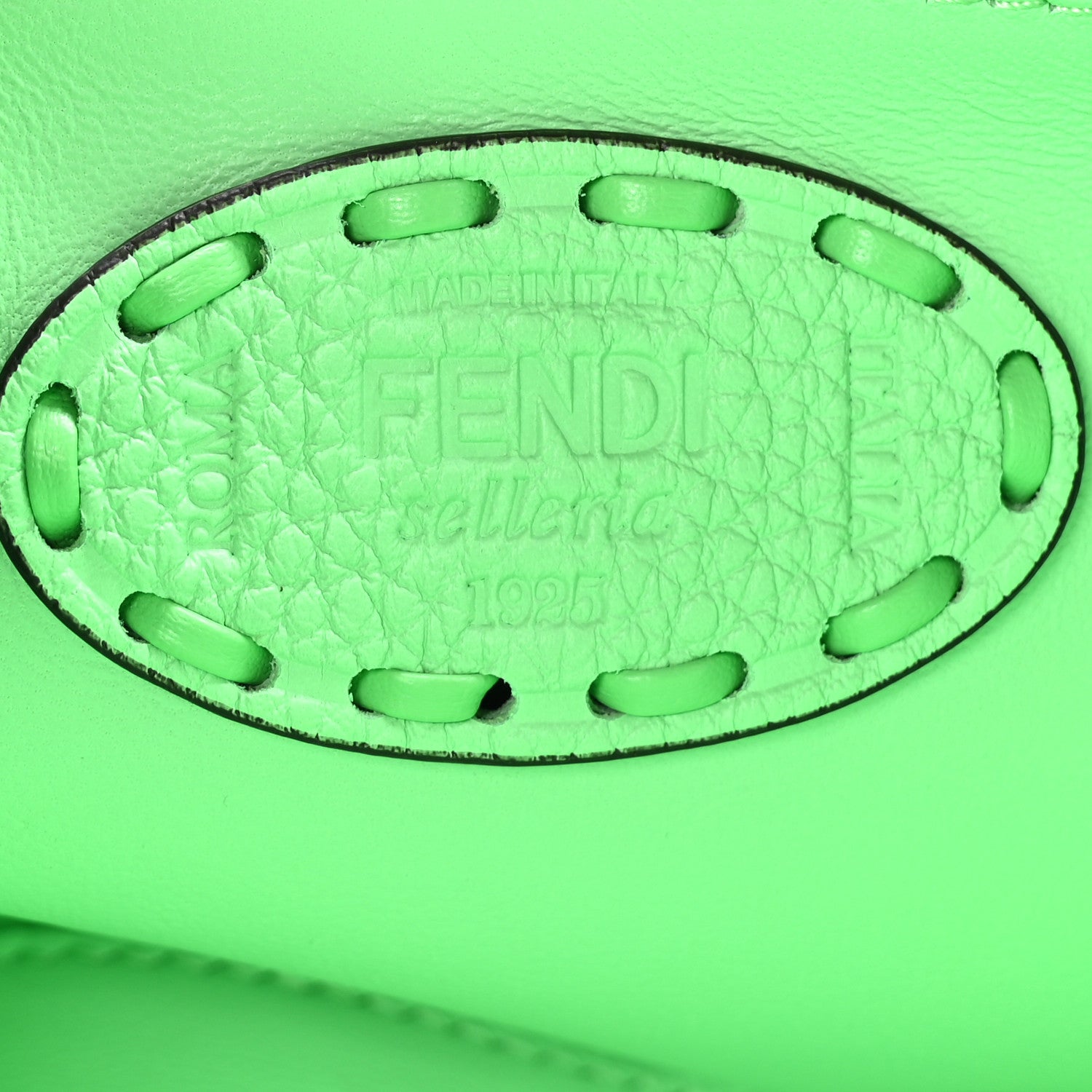 Fendi Cuoio Roma Sellerissima Nappa Sintetica Tape Stitch Baguette Edamame 5 of 10