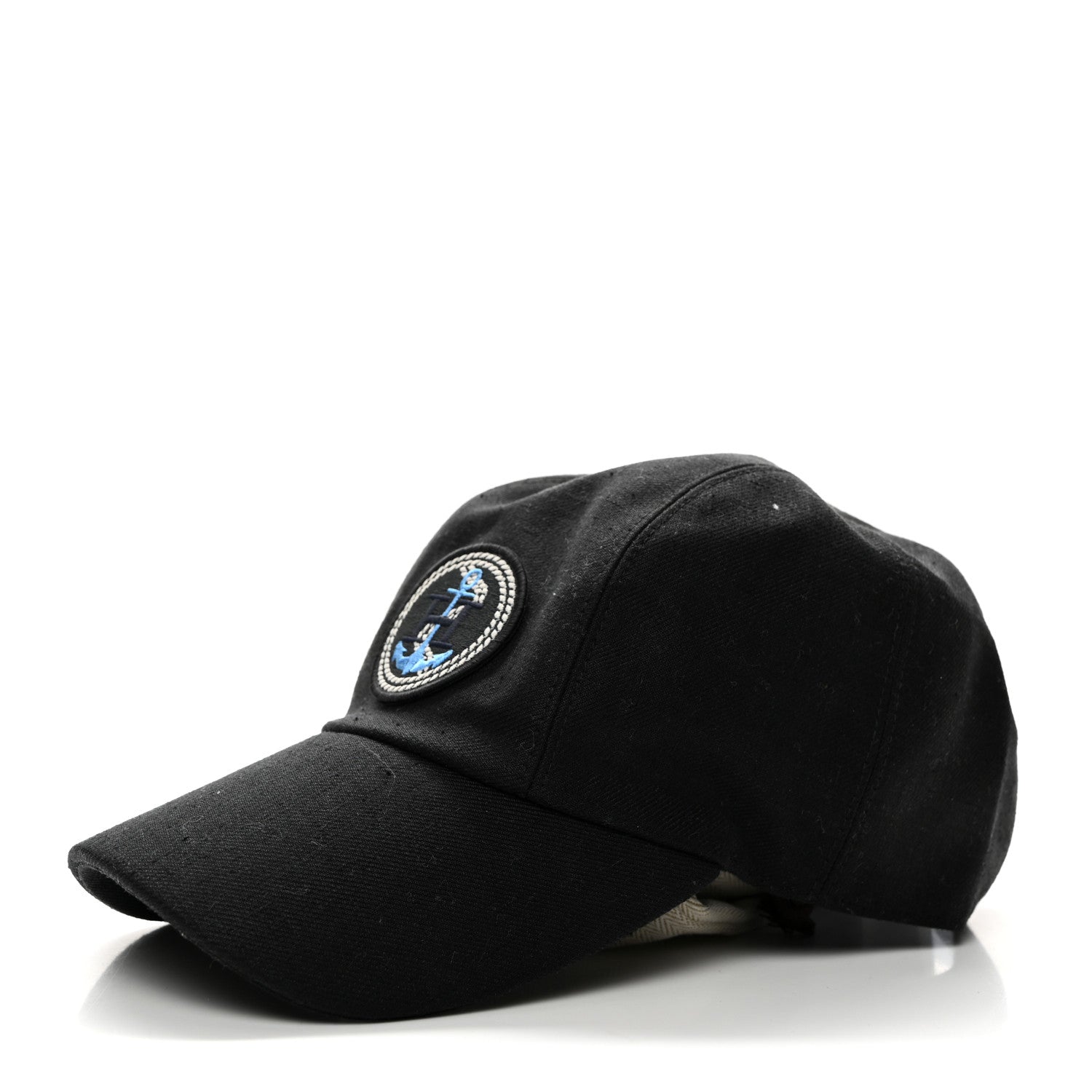 Hermes Linen Davis Ancre Cap 57 Black 1 of 8
