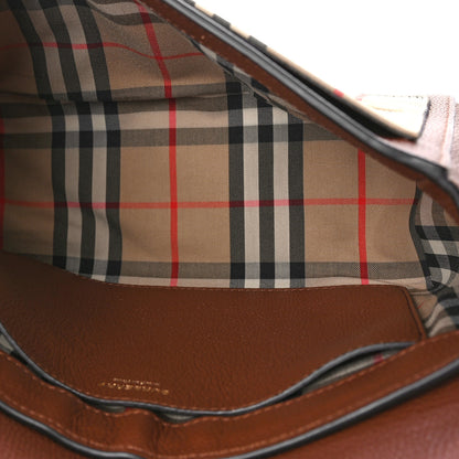 Burberry Calfskin Vintage Check Note Crossbody Bag Tan 5 of 8