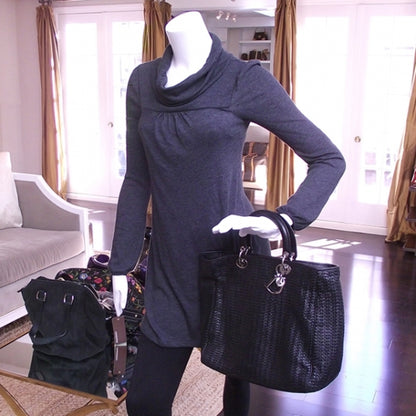 Christian Dior Leather Woven Dior Charm Tote 2 of 11