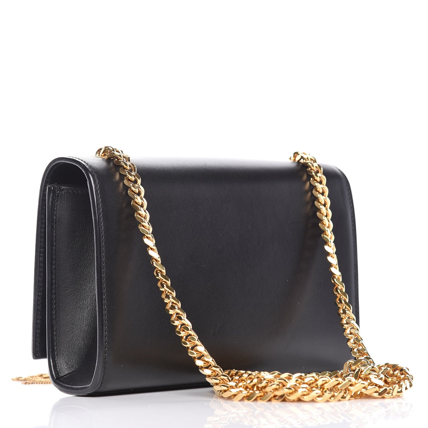 Calfskin Small Classic Monogram Kate Tassel Satchel Black
