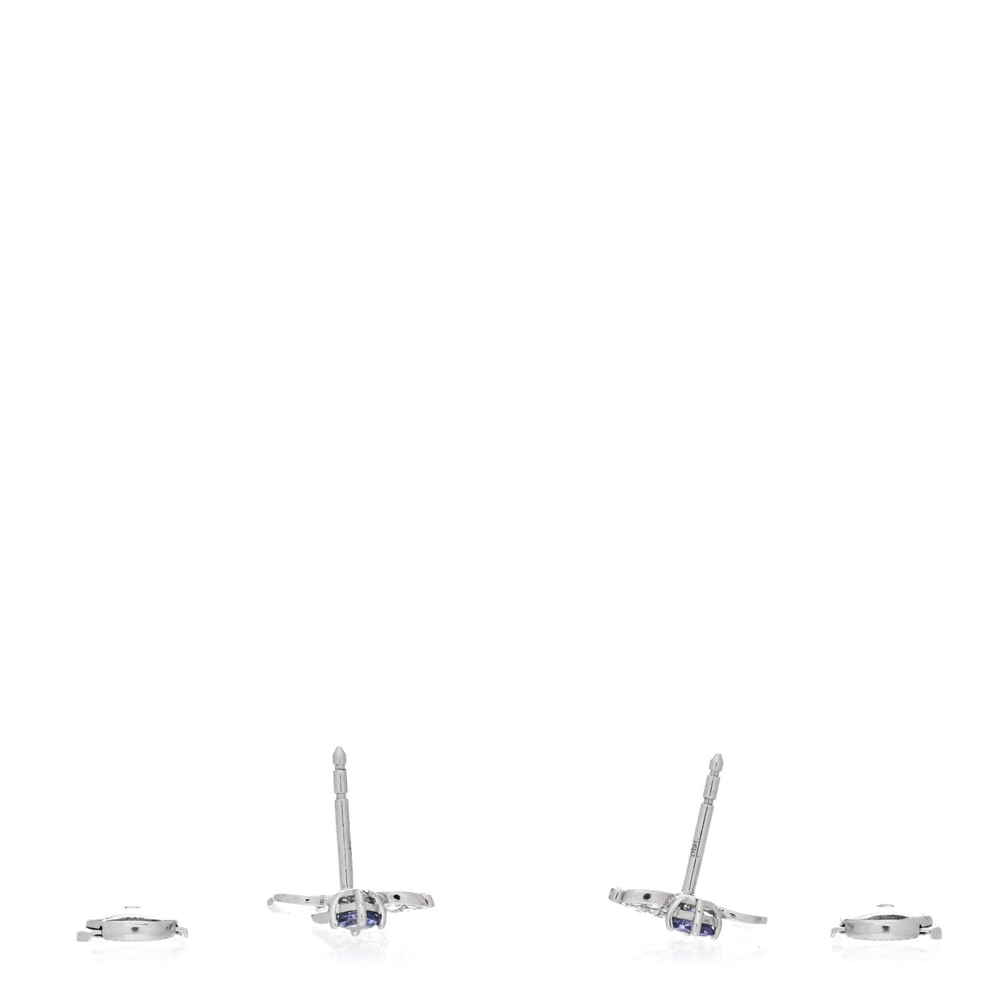 Platinum Diamond Tanzanite Paper Flowers Earrings