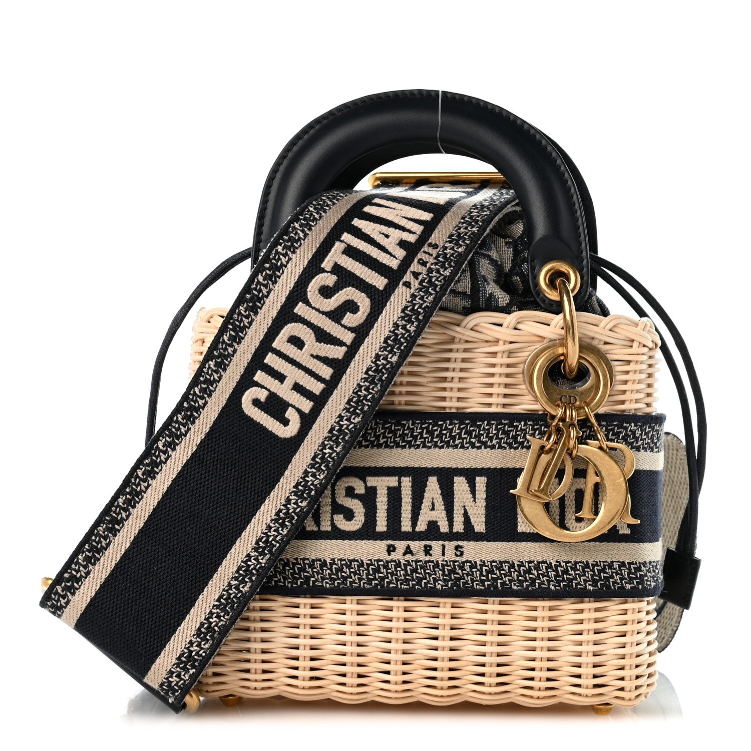 Christian Dior Wicker Oblique Mini Lady Dior Bag Blue 1 of 10