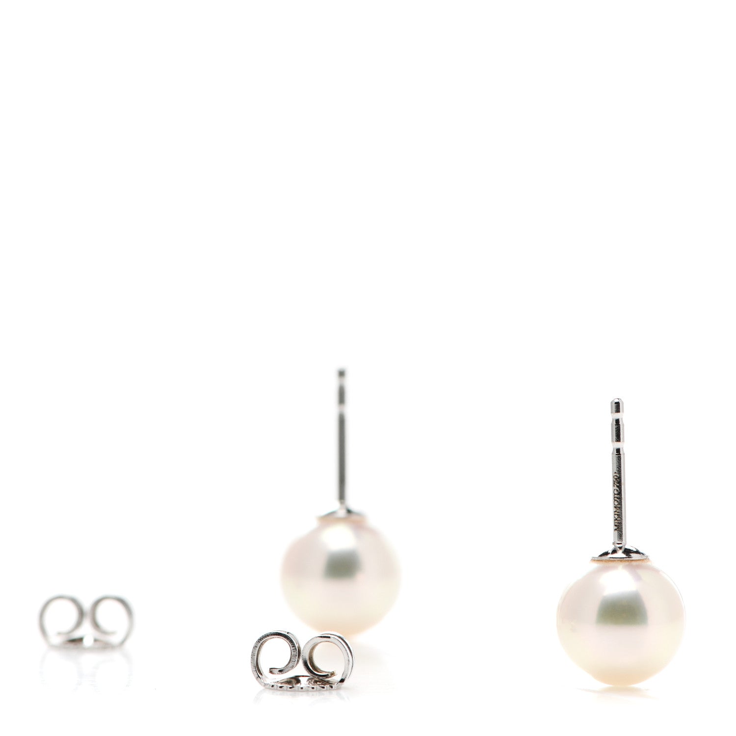 Mikimoto 18K White Gold Akoya Pearl 7.5-8mm Stud Earrings 3 of 5