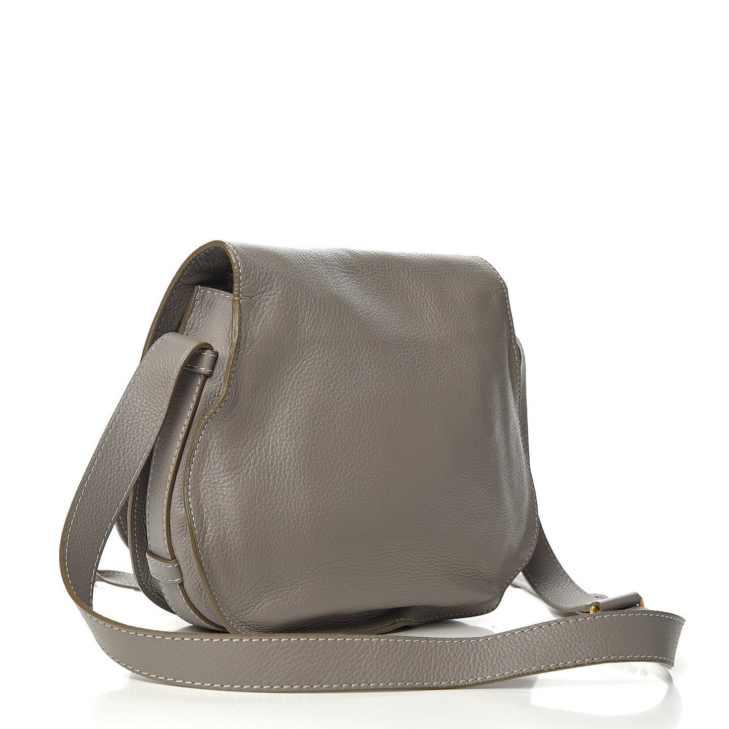 Calfskin Medium Marcie Round Crossbody Bag Cashmere Grey