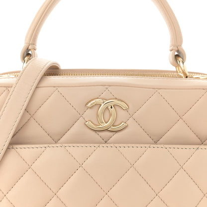 Chanel Lambskin Quilted Medium Trendy CC Bowling Bag Beige 8 of 13