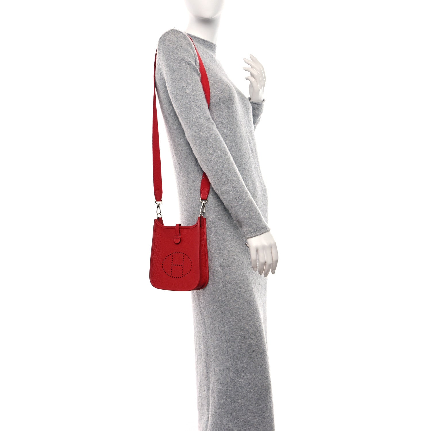 Hermes Taurillon Clemence Evelyne TPM Vermillion Rouge Vif 2 of 10