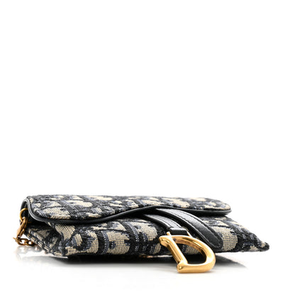 Christian Dior Oblique Nano Saddle Chain Pouch Blue 4 of 12