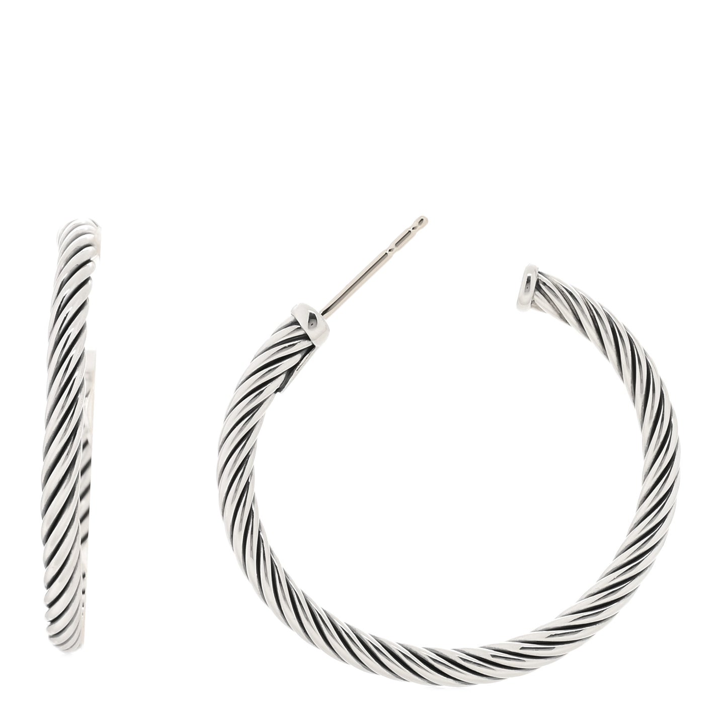 Sterling Silver 32mm Cable Classics Hoop Earrings