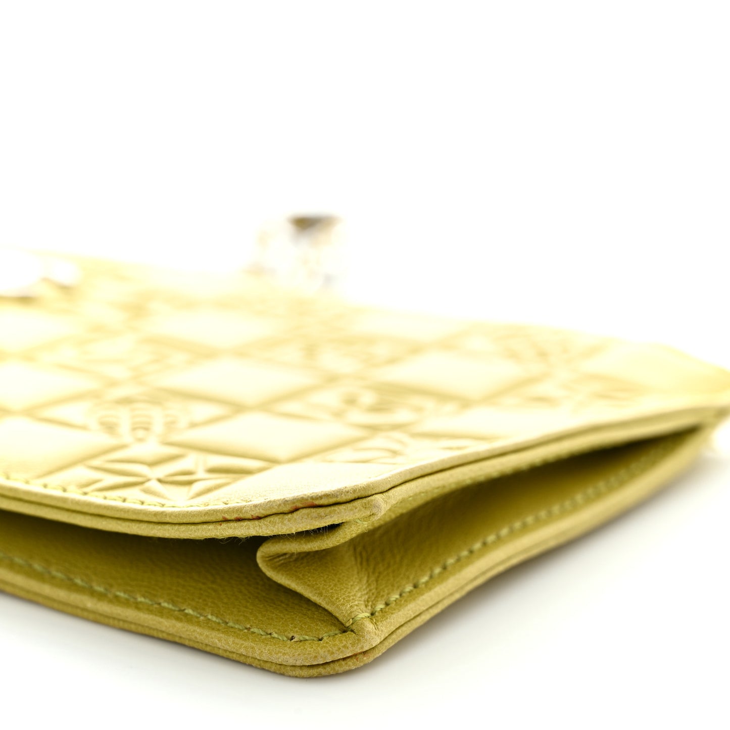 Lambskin Precious Symbols Pochette Chartreuse