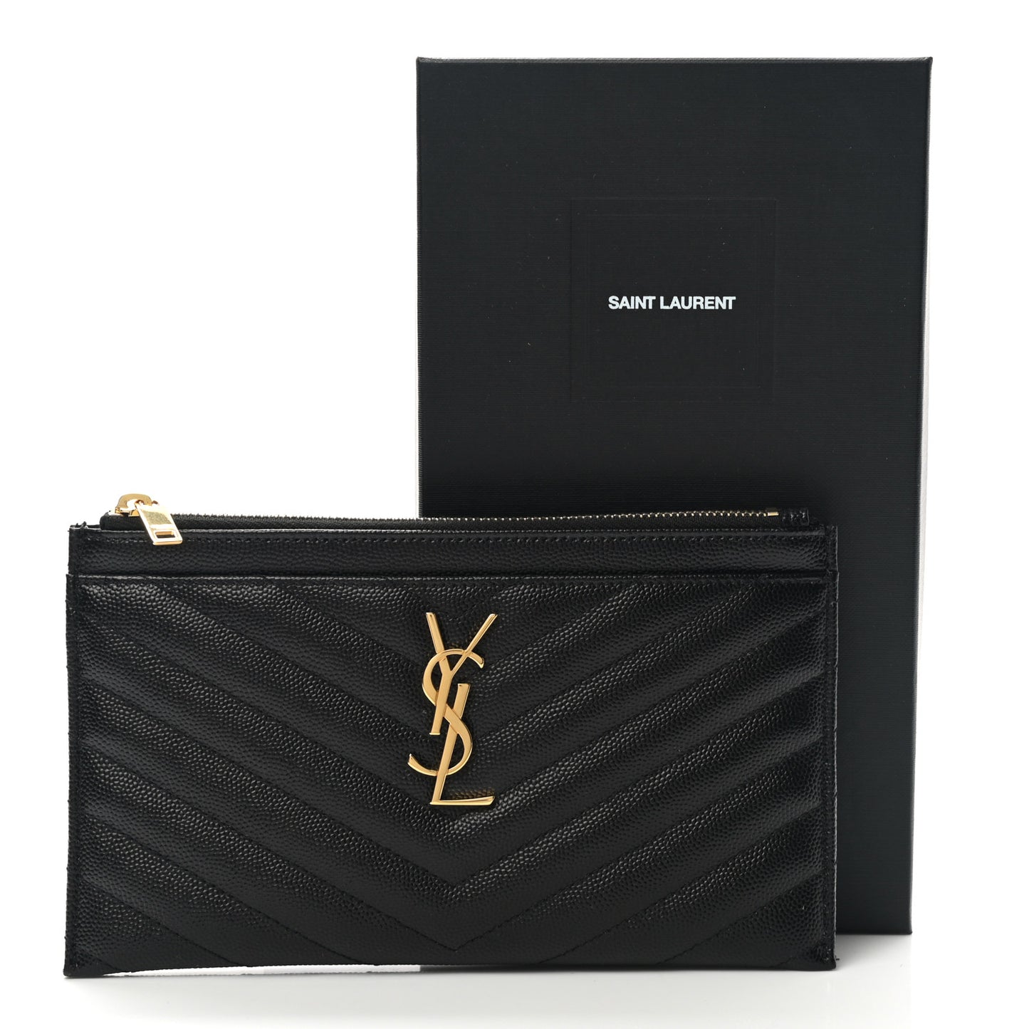 Grain De Poudre Chevron Monogram Bill Pouch Black