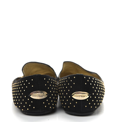 Jimmy Choo Suede Studded Wheel Weekend Slipper 39 Black 9 of 11