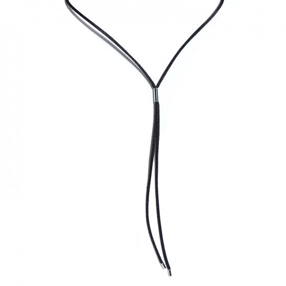 Silk 18K White Gold Cord Necklace Black