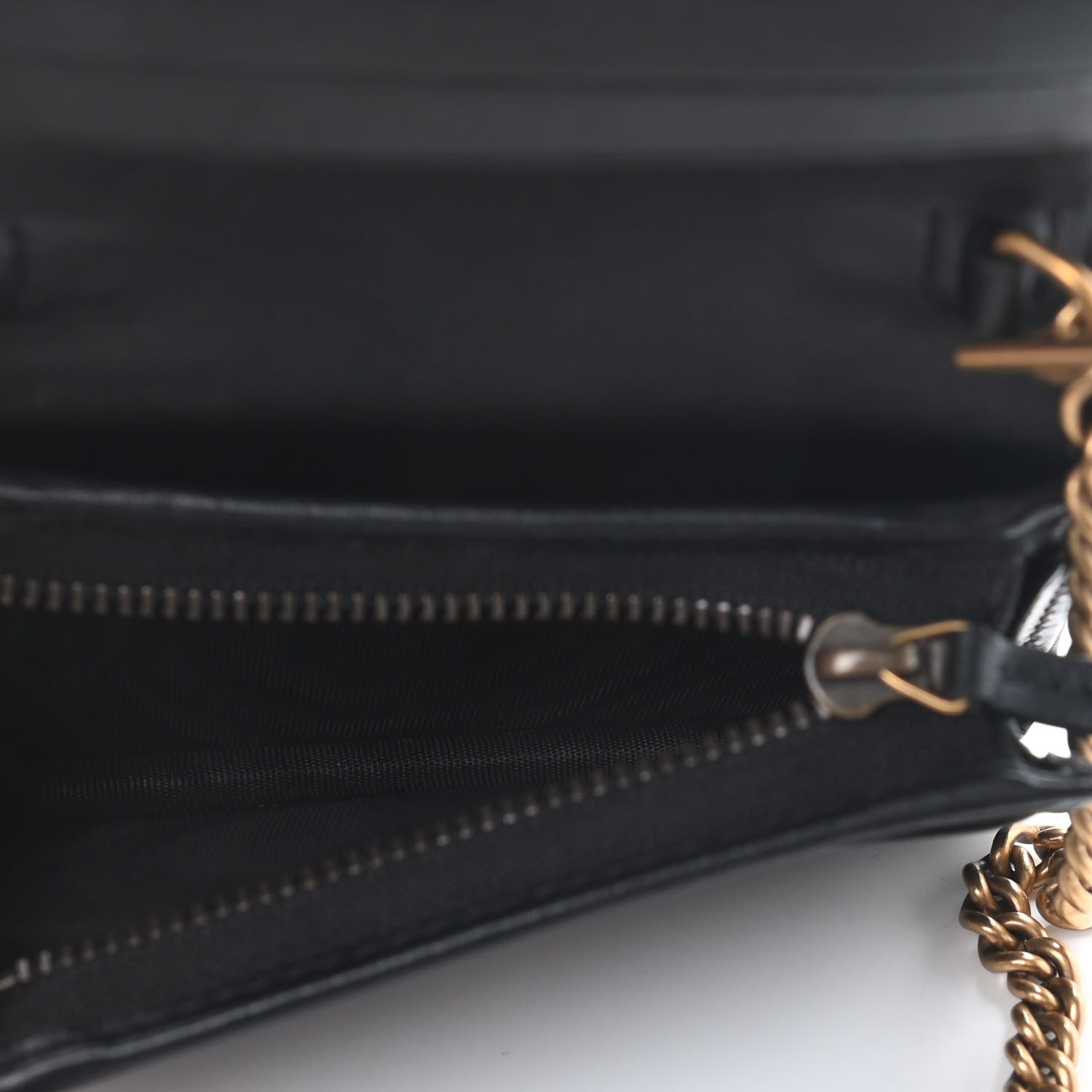 Gucci Calfskin Matelasse GG Marmont Mini Wallet On Chain Black 5 of 8