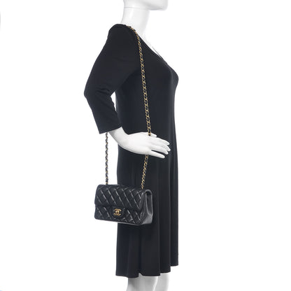 Chanel Lambskin Quilted Mini Rectangular Flap Black 2 of 11