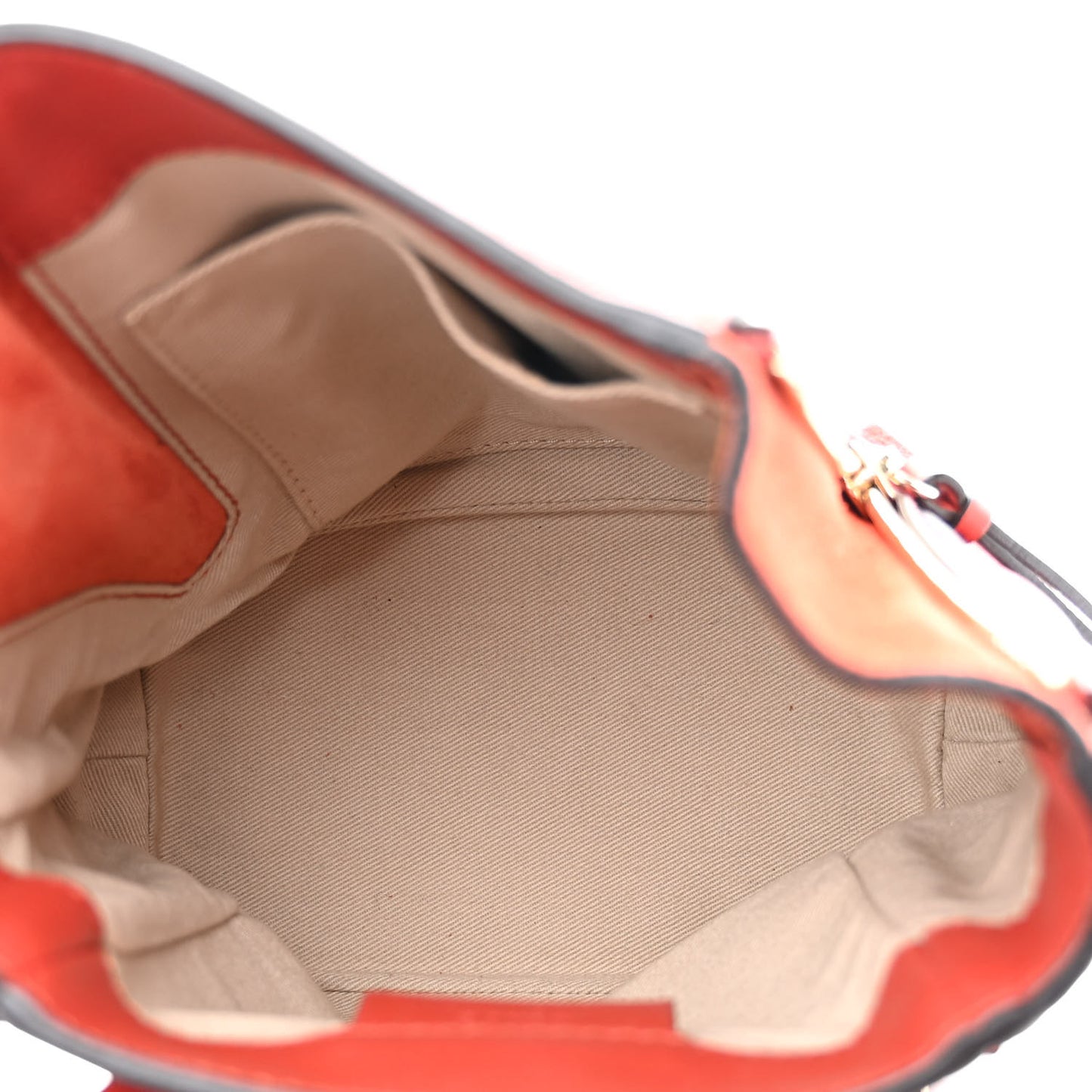 Suede Calfskin Mini Faye Backpack Sepia Red