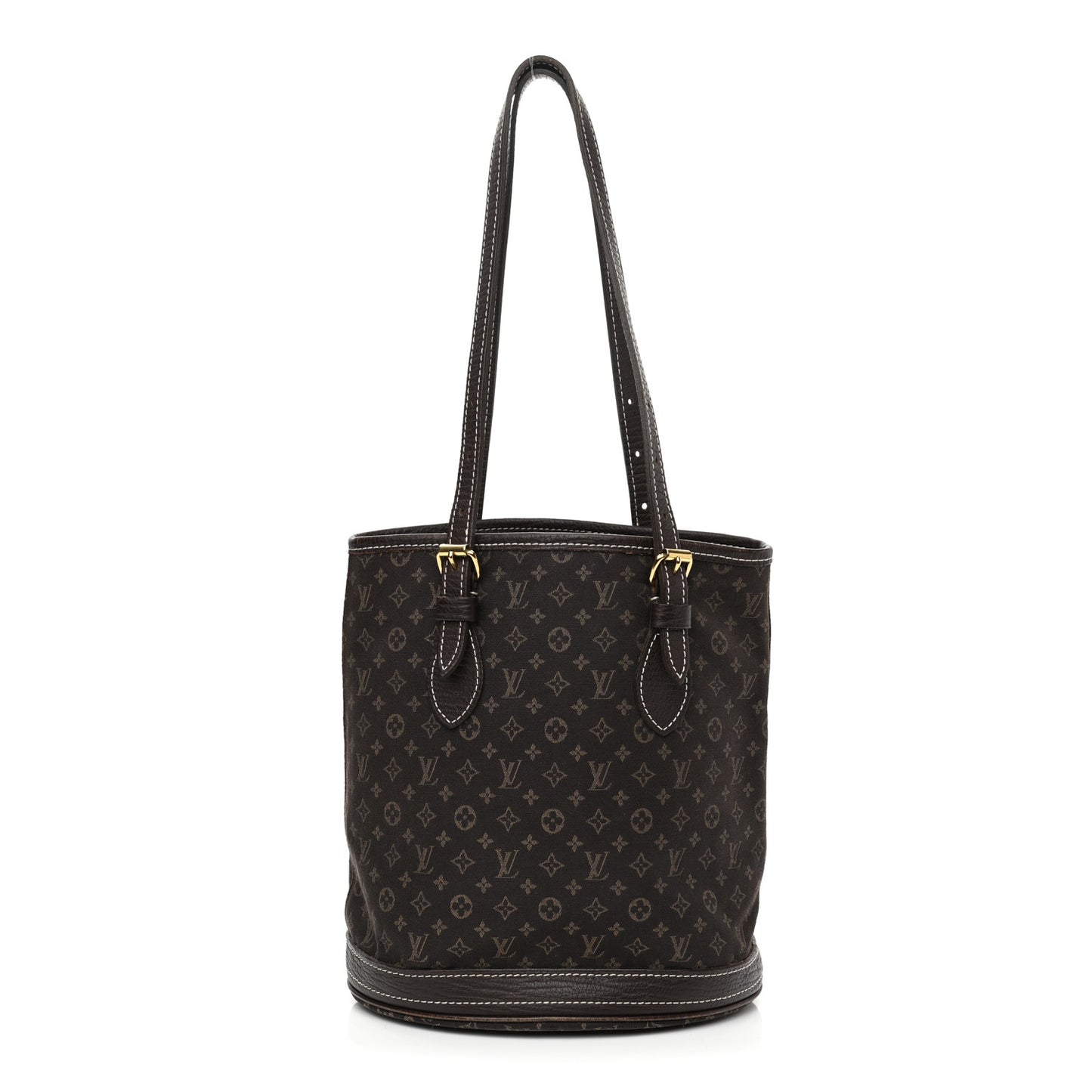 Mini Lin Monogram Bucket Bag Ebene