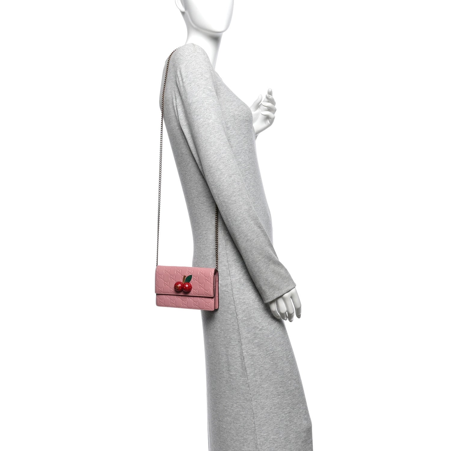 Gucci Guccissima Mini Cherry Chain Bag Rose 2 of 9