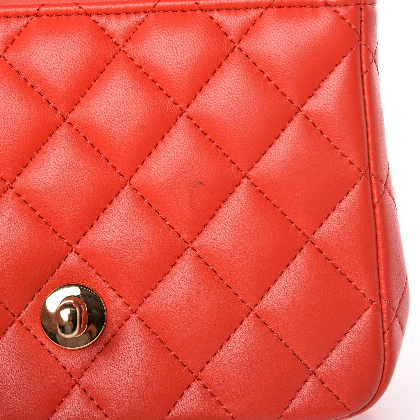 Lambskin Quilted Mini Square Flap Red