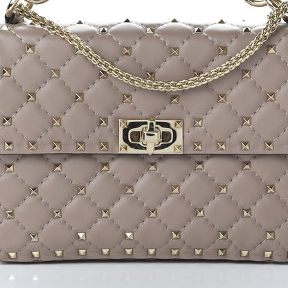 Valentino Garavani Lambskin Medium Rockstud Spike Shoulder Bag Poudre 9 of 10
