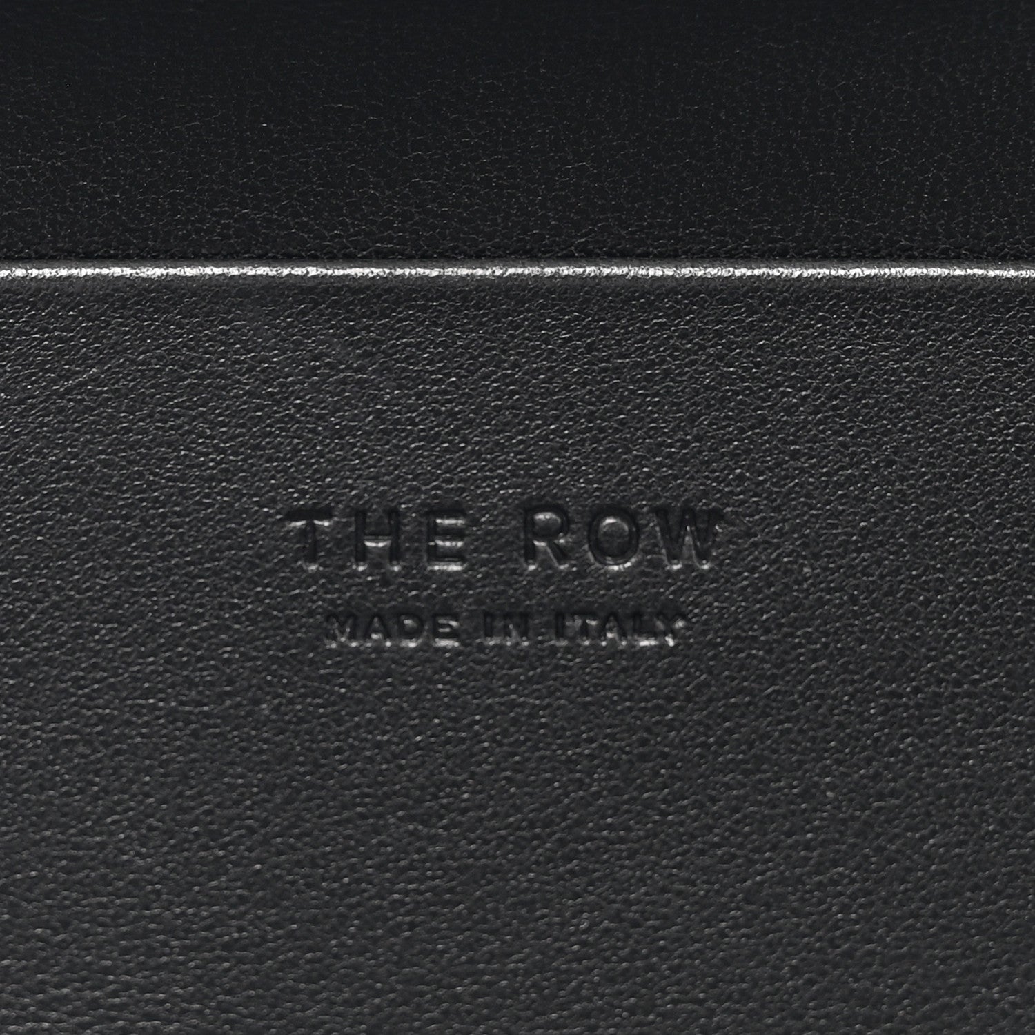 The Row Polished Saddle Calfskin Flat Soft Clutch  Black 6 of 6