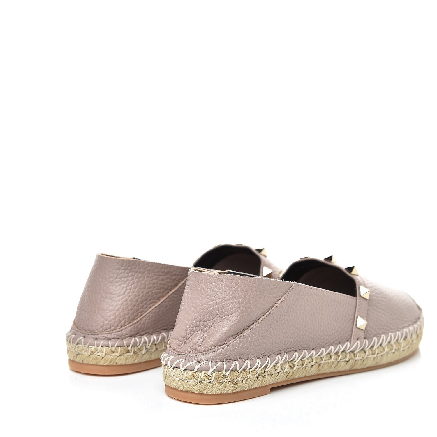 Valentino Garavani Pebbled Calfskin Rockstud Espadrilles 38 Poudre 4 of 8