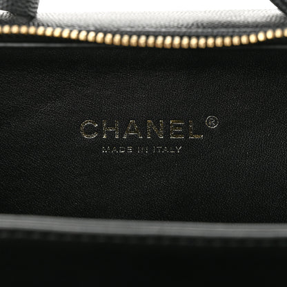Chanel Caviar Quilted Small CC Filigree Vanity Case Black 6 of 10